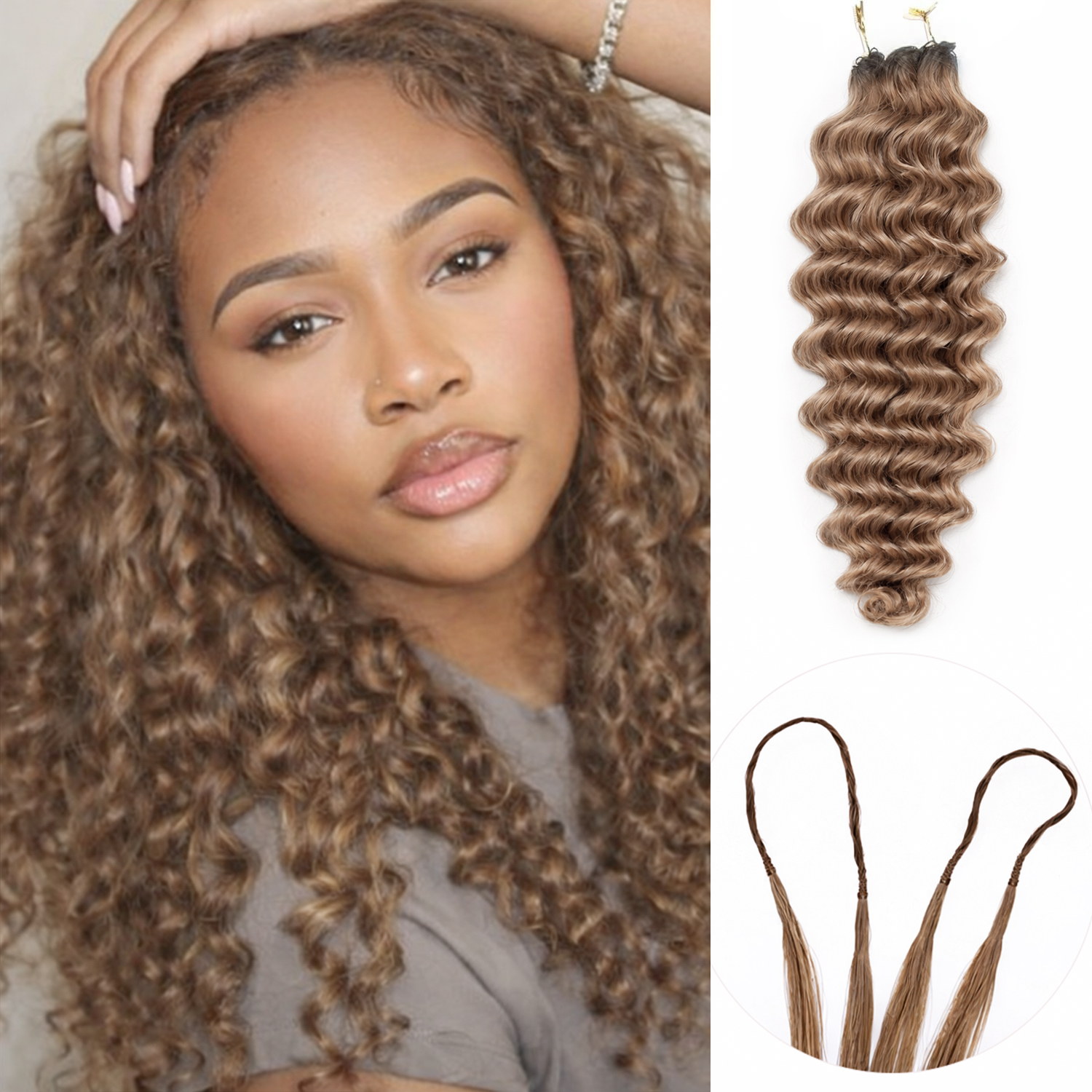 Hair Care Honey - Deep Wave Crochet Hair Extensions Honey
