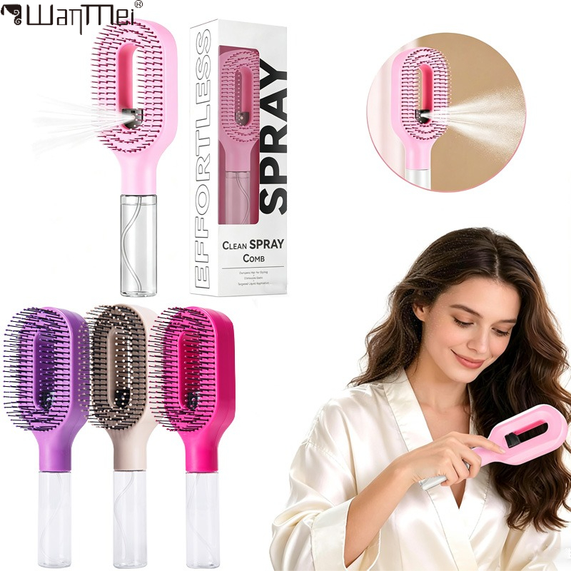 Hair Care Essential - 2 in 1 Sprayer Hairbrush Detangling