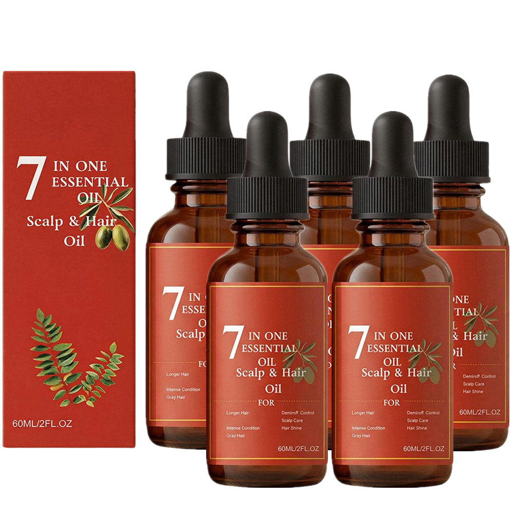 Hair Care Fragrance Essential Oil - 1-5X 60ml 7-in-1 Essential Scalp &