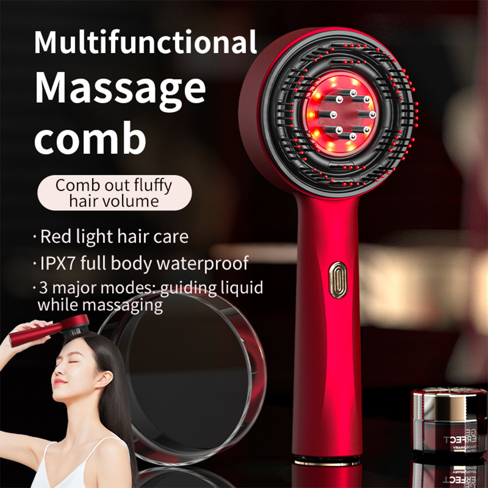 Hair Care Essential - Electric Vibration Massage Comb Red Light