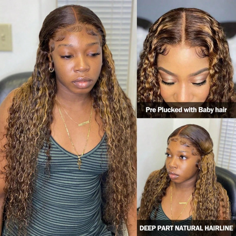 Highlight Deep Wave Wigs Human – Hair Care Honey Bewertung und Preis